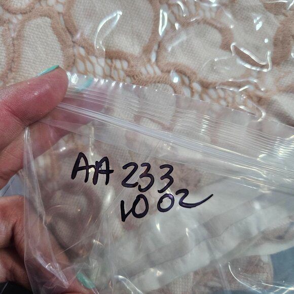 Free People Lace Mini Dress Beige XS Feminine Romantic Boho Chic Cottage core - Picture 9 of 14